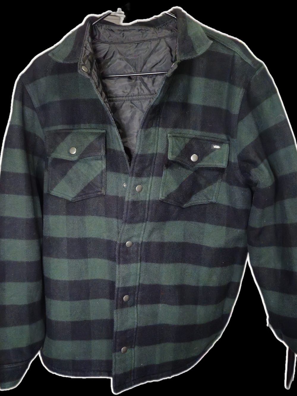 Revirsable Mossy Green & Black Men's Jacket - Vans